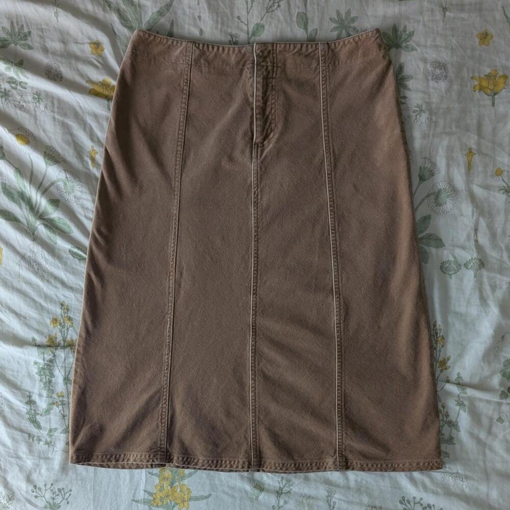 1990s/Y2K Carolina Blues Low Waist Corduroy Skirt